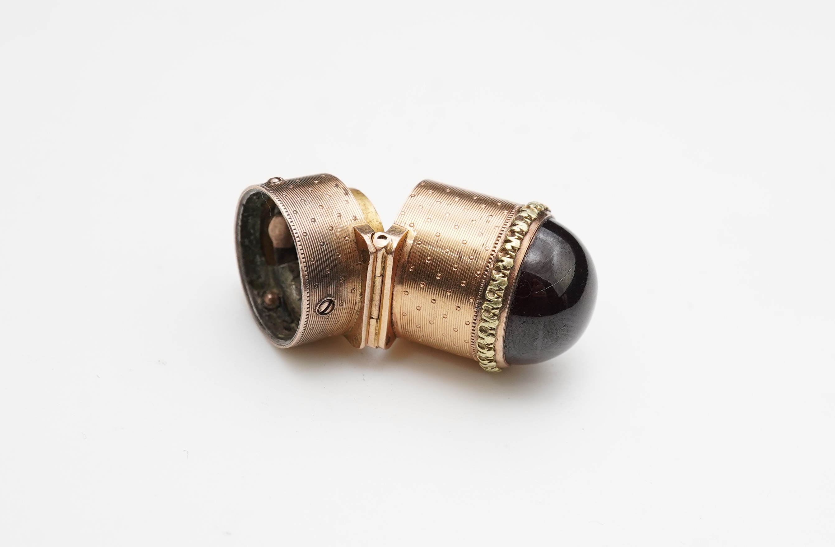 A miniature cased carriage timepiece, with key, 8.5cm high